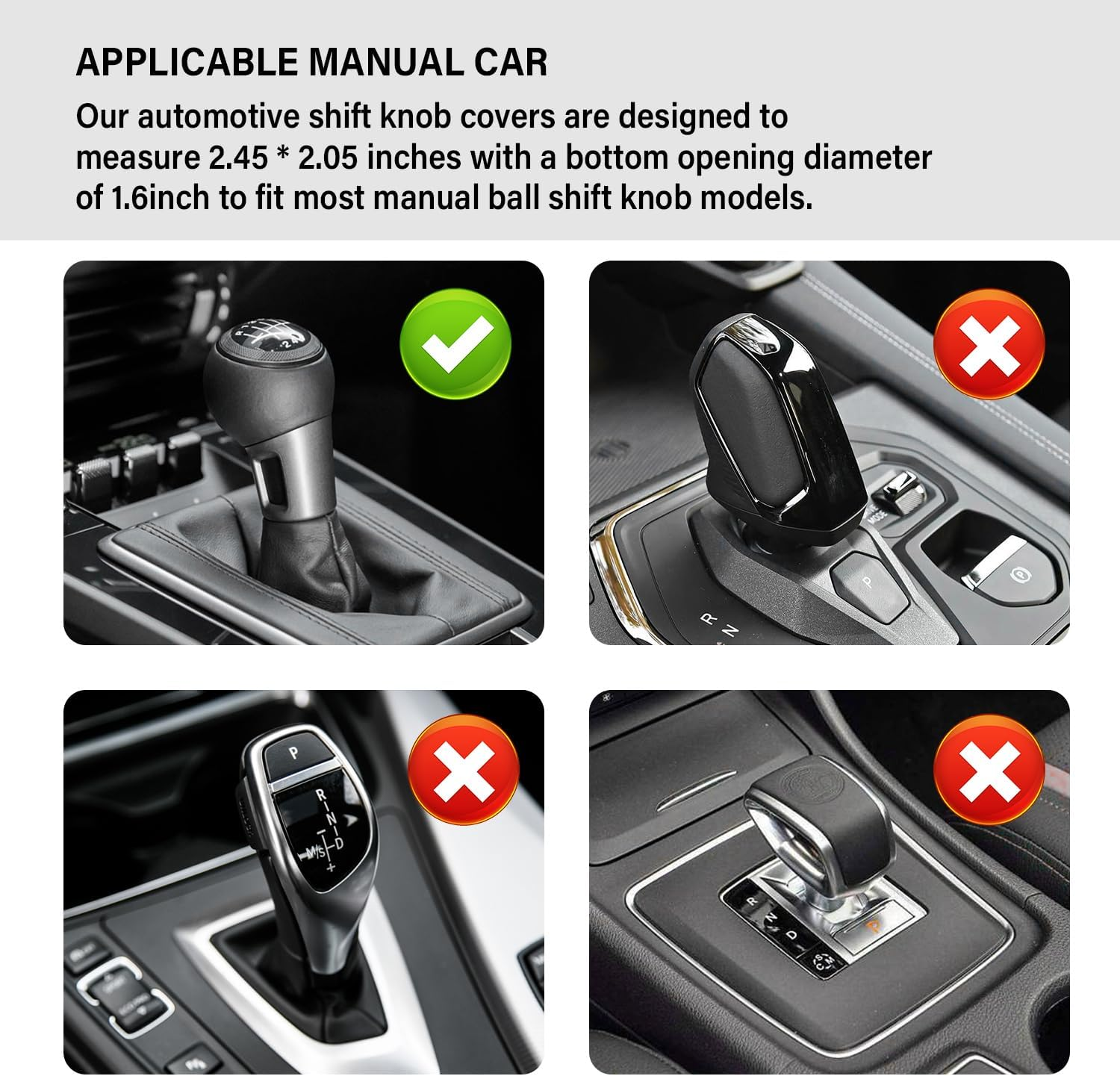 2PCS 5 Speed Car Gear Shift Cover,Anti Slip Silicone Shift Knob Cover Car Decorations Protects Shift Knobs,Universal Manual Shifter Cover Car Accessories Interior (Black) image number 6