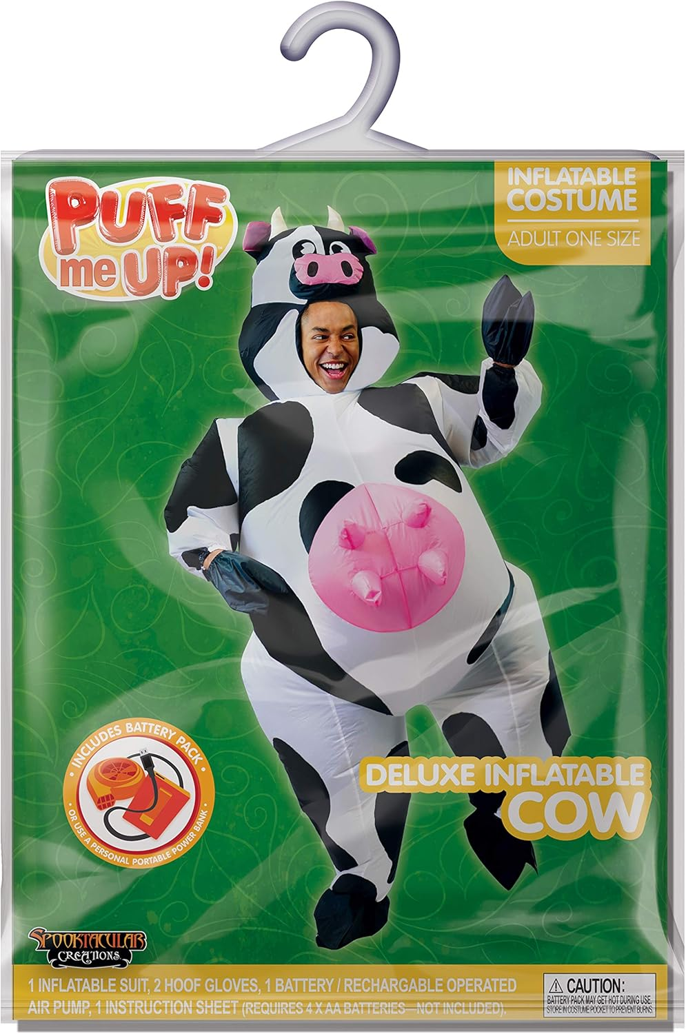 Spooktacular Creations Cow Inflatable Costume Air Blow-Up Deluxe Halloween Cow Costume image number 4