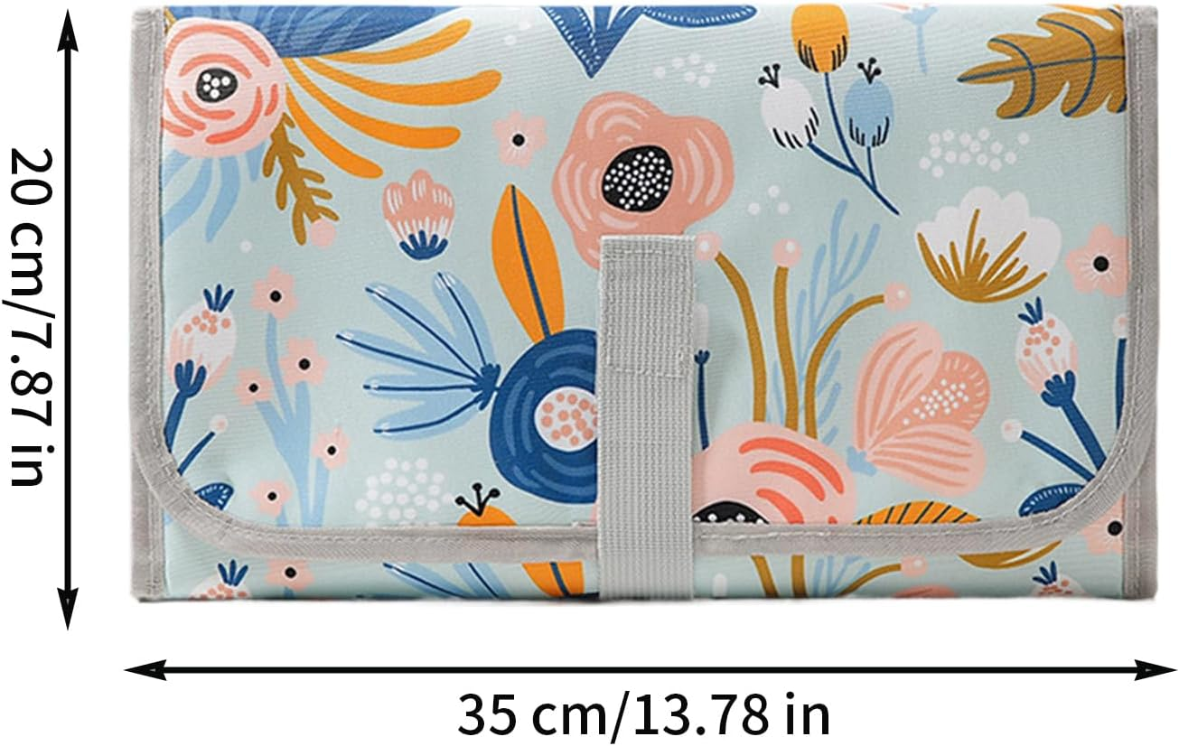 Diaper Changing Pad - Waterproof Diaper Changing Mat - Travel Supplies Stroller Accessories for Nursery Daycare Hospital Postpartum Parents Camping Mom Dad Picnic - Nordic Leaves image number 2