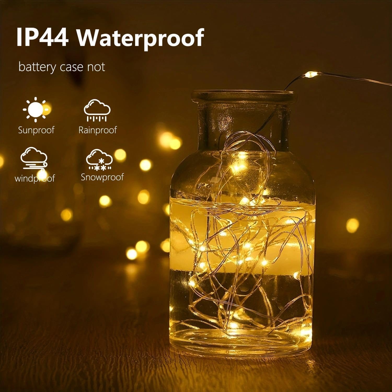 Fairy Christmas Lights Battery Operated, Fyvadio 2Pack 5M/50 LED Warm White String Light, Firefly Starry String Lights DIY, Indoor Lights for Xmas Tree Wedding,Party Events Garden Spring Decoration image number 5