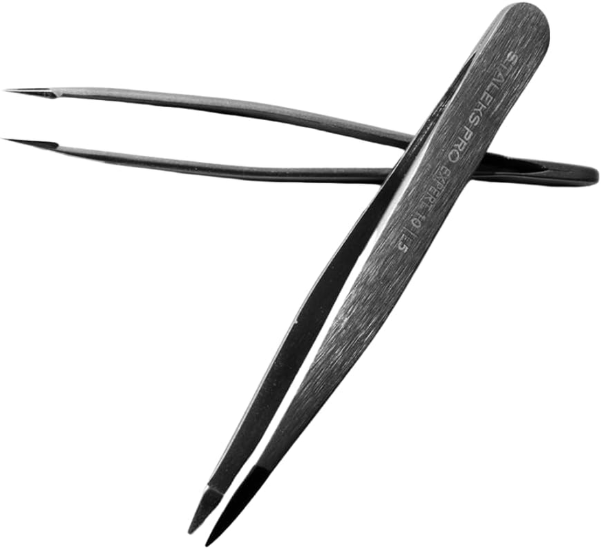 Staleks Pro EXPERT 10 Eyebrow Tweezers Type 5 &ndash; Pointed Tips &ndash; Stainless Steel &ndash; for Ingrown Hair and Spot Eyebrow Correction image number 3