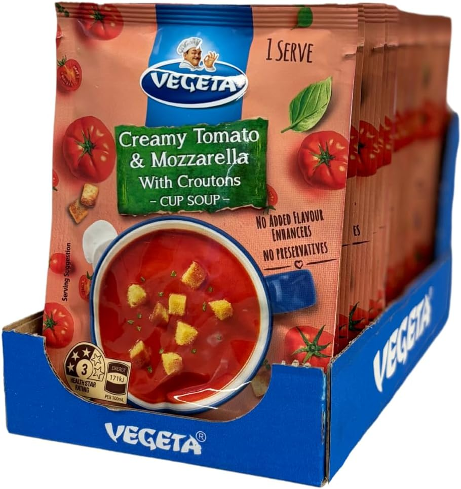 Vegeta Creamy Tomato & Mozzarella with Croutons Cup Soup 23G X 18 Box