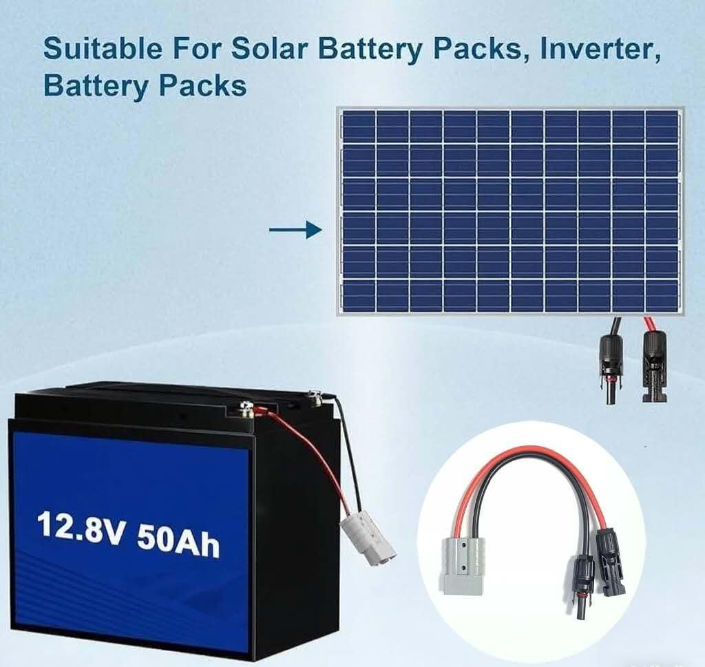 50AMP Anderson Plug to MC4 Solar Panel Cable Adapter Connector &ndash; 30Cm 10AWG Heavy Duty Extension Lead for Caravan, RV, 4WD, Battery, and Solar Systems(30Cm) image number 6