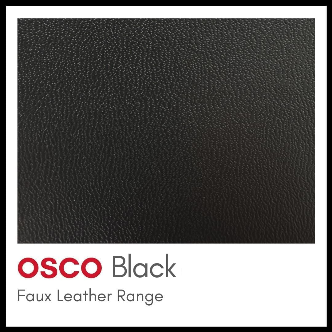 OSCO Black Faux Leather Desk Organiser with Drawer | Desk Tidy | Pen Holder | Makeup Container | Pencil Storage | 6 Compartments | Stationery Caddy | H10 X W23 X D12 Cm | image number 7