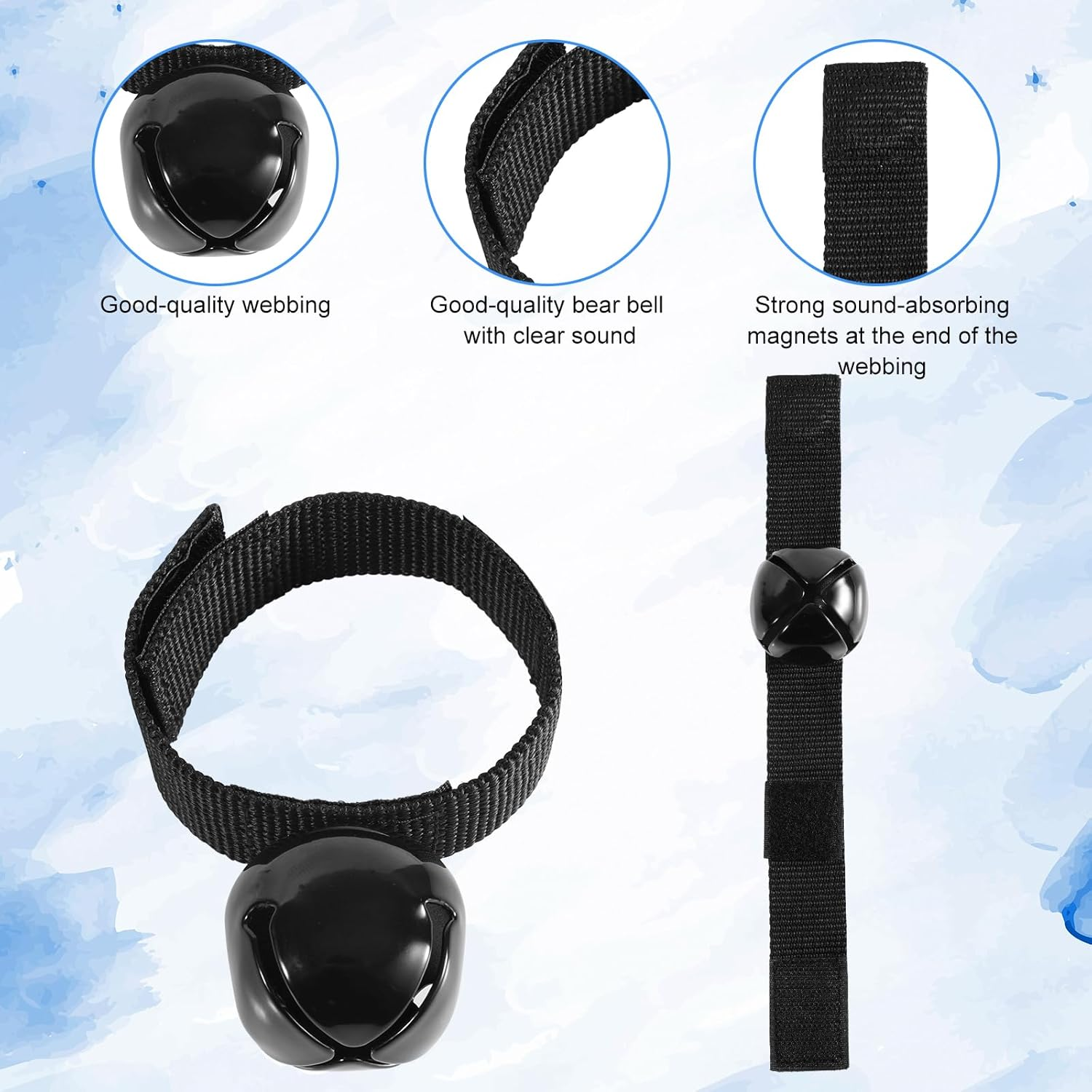 Bear Bells with Whistle, Loud Bear Bell Emergency Whistle Bear Bells Carabiner for Hiking Camping Outdoor Fishing Climbing Mountain image number 1