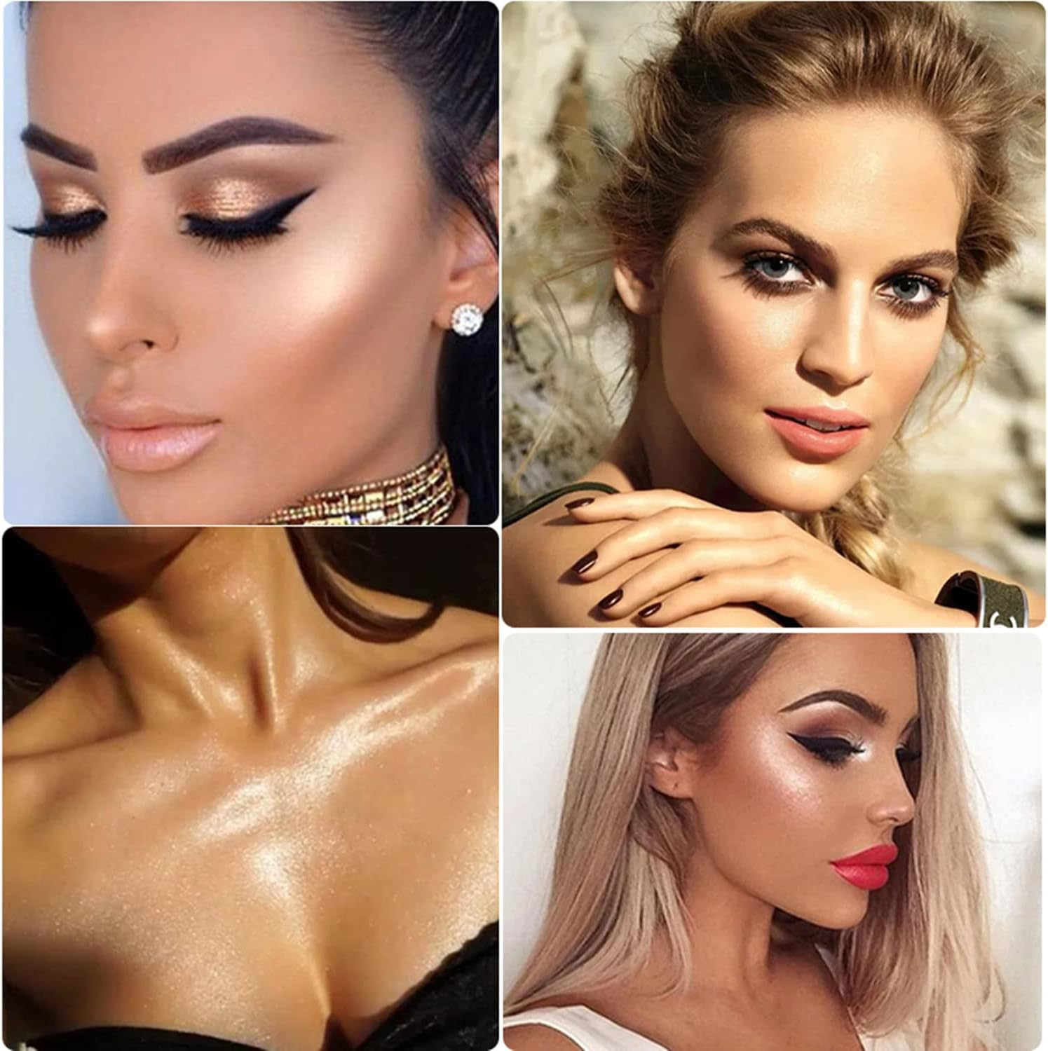 MAEPEOR Body Luminizer 6 Colors Waterproof Smooth Shimmer Face Glow Illuminator Non-Sticky Liquid Highlight (30 ML, 06 Rose Pink) image number 3