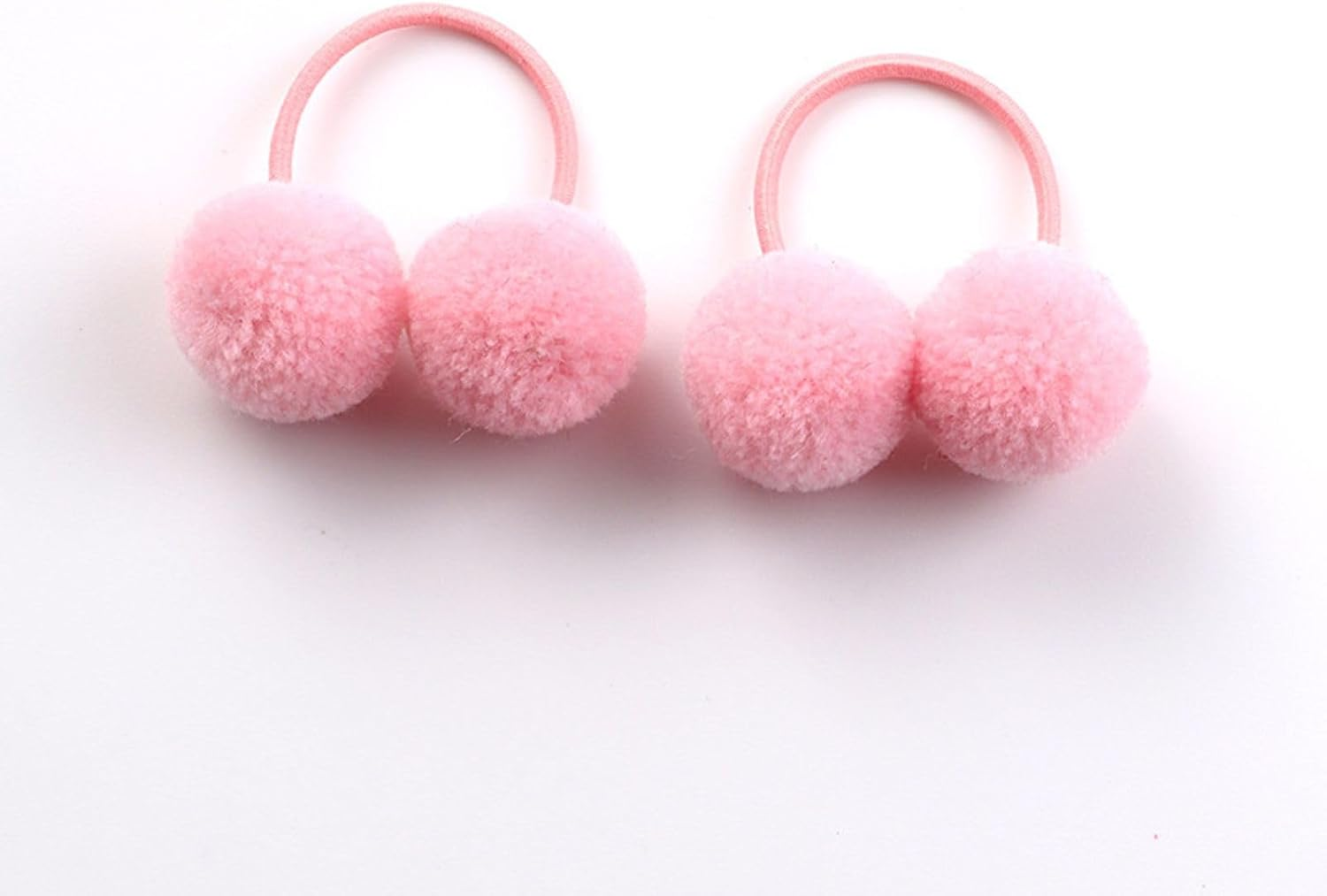 JOVALA 10PCS Small Fluffy Plush Ball Hair Ties Multicolor Pom Hair Ties Elastic Ponytail Holders Fur Ball Rubber Bands Hair Accessories for Baby Girls Infants Toddlers Kids Children image number 1