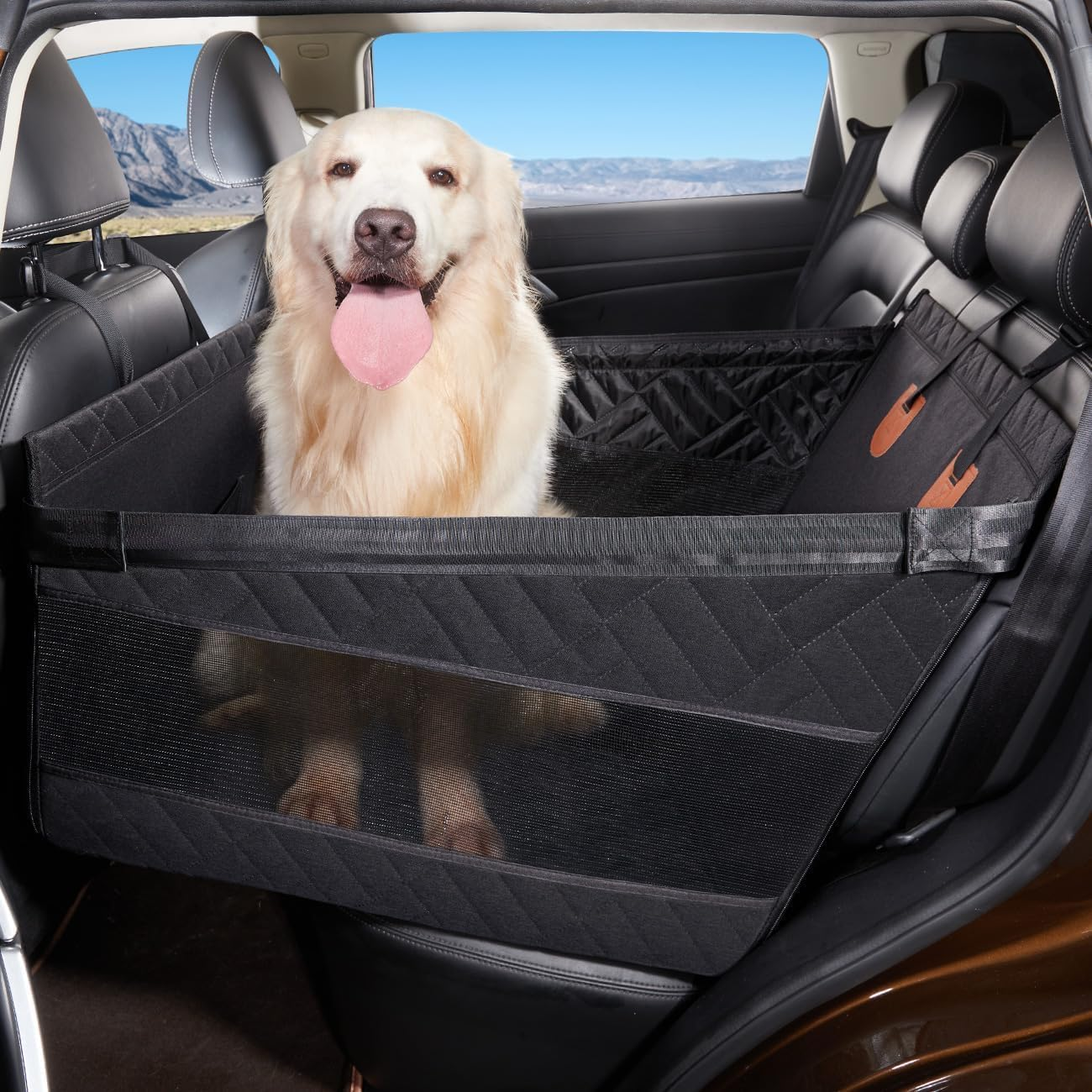 Dog Car Seat for Large Medium Dogs, Back Seat Extender for Dogs, Waterproof Dog Carseat, Dog Car Seat Medium Sized Dog, Car Hammock for Dogs-Storage Pocket, Pet Seat Cover for Cars/Suv/Truck image number 5