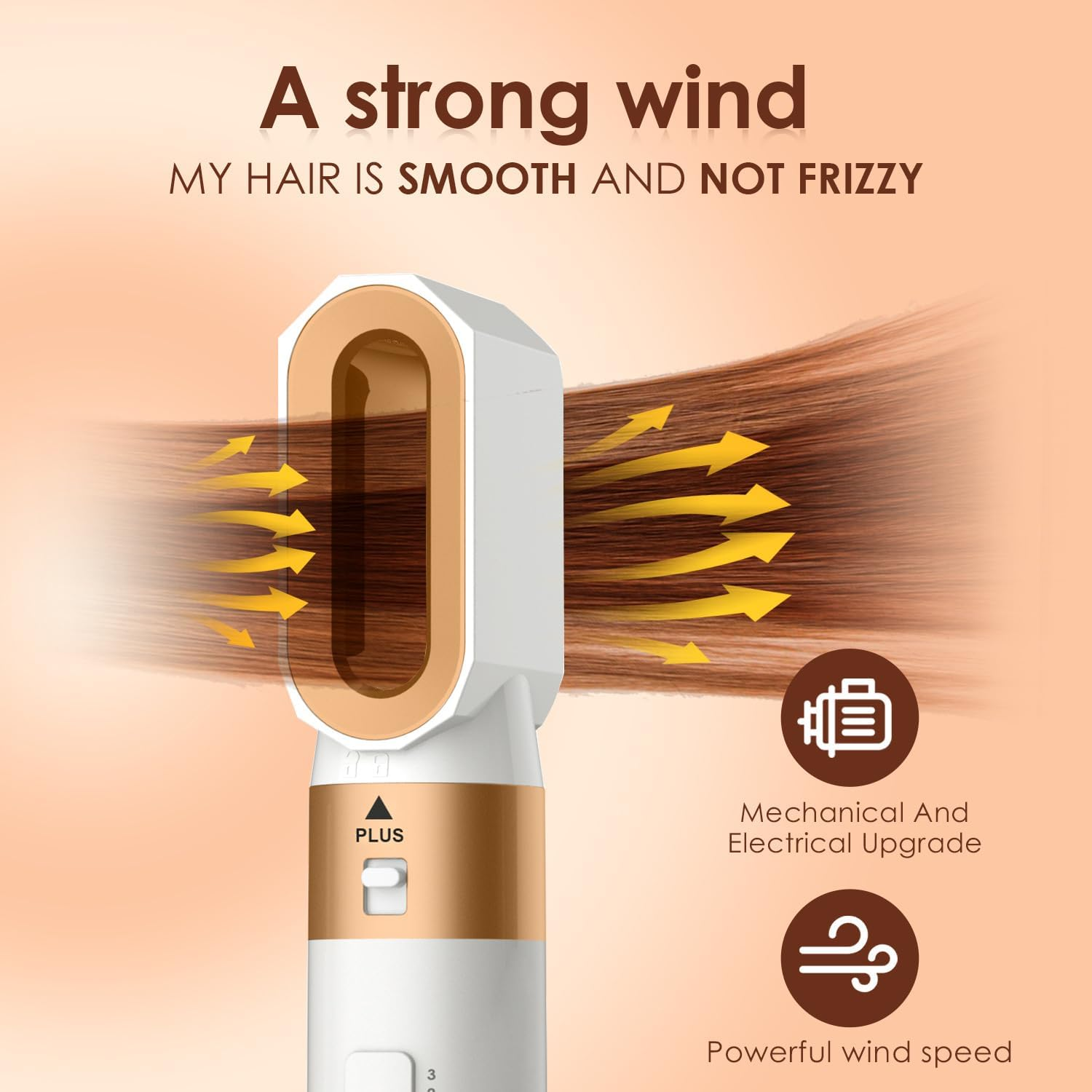 Xcjump 6 in 1 Hair Dryer Brush Styler Hot Air Comb - Curl, Straighten, Dry, Volumize & Style with Tourmaline Ceramic - Multifunctional Hot Air Brush for Women - 1000W Power, Detachable Heads, Ideal for All Hair Types (Black) image number 3