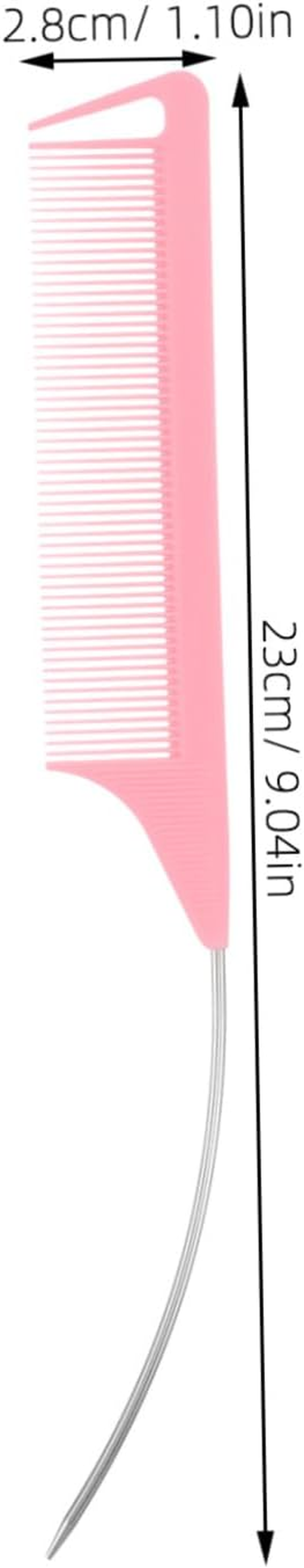 Gogogmee 3Pcs Metal Rat Tail Comb Set for Hair Styling Fine Tooth Pin Tail Combs with Bend Steel Needles for Women for Weaving Highlighting and Teasing image number 5