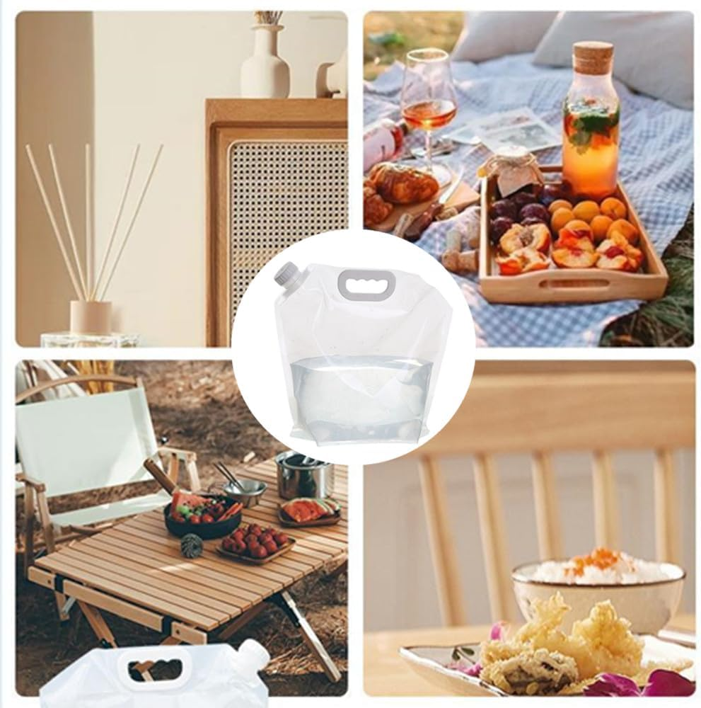 Collapsible Water Tank Container,Collapsible Emergency Water Jug Container Bag,10 Pcs 5L PE Water Carrier Portable Water Tank,Outdoor Folding Water Bag for Sport Camping Riding Mountaineer Backoacking image number 3