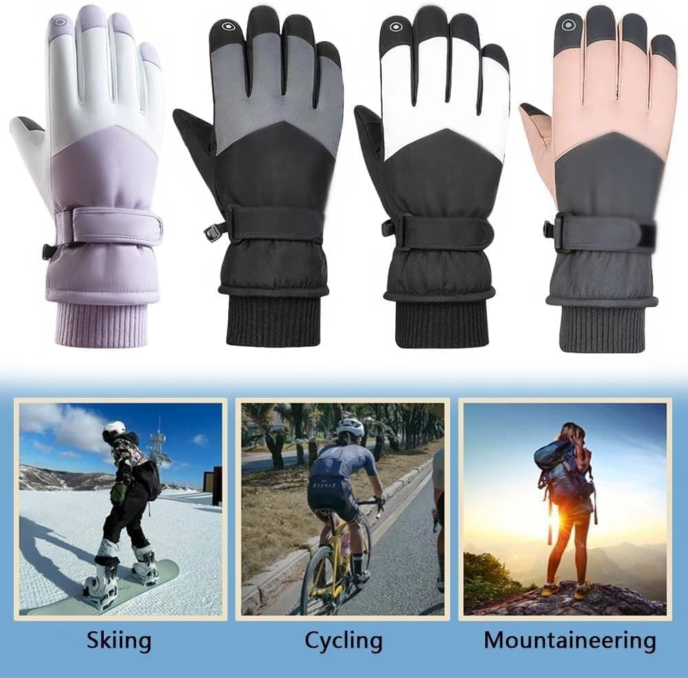 ZANZER Ski Gloves, Winter Touchscreen Snow Gloves Winter Gloves Women for Cold Weather, Windproof Snowboard Gloves for Ski Driving Cycling Hiking Running image number 3