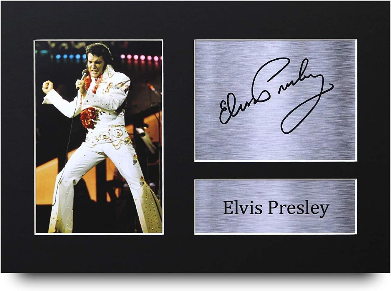 HWC Trading FR A3 Elvis Presley Musician the King Gifts Printed Signed Autograph Picture for Music Memorabilia Fans - A3 Framed