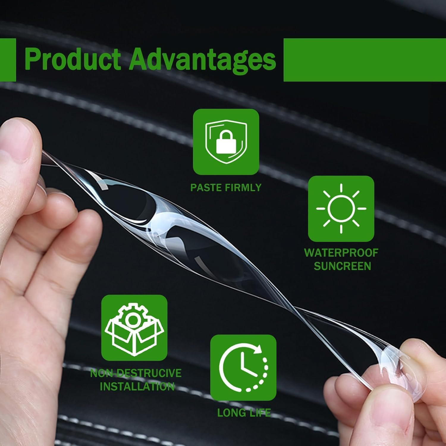 Car Door Handle Protectors Set of 8, Car Door Protector Invisible Paint Protection Film, Universal Anti-Scratch Guard Stickers Fit Most Cars image number 6