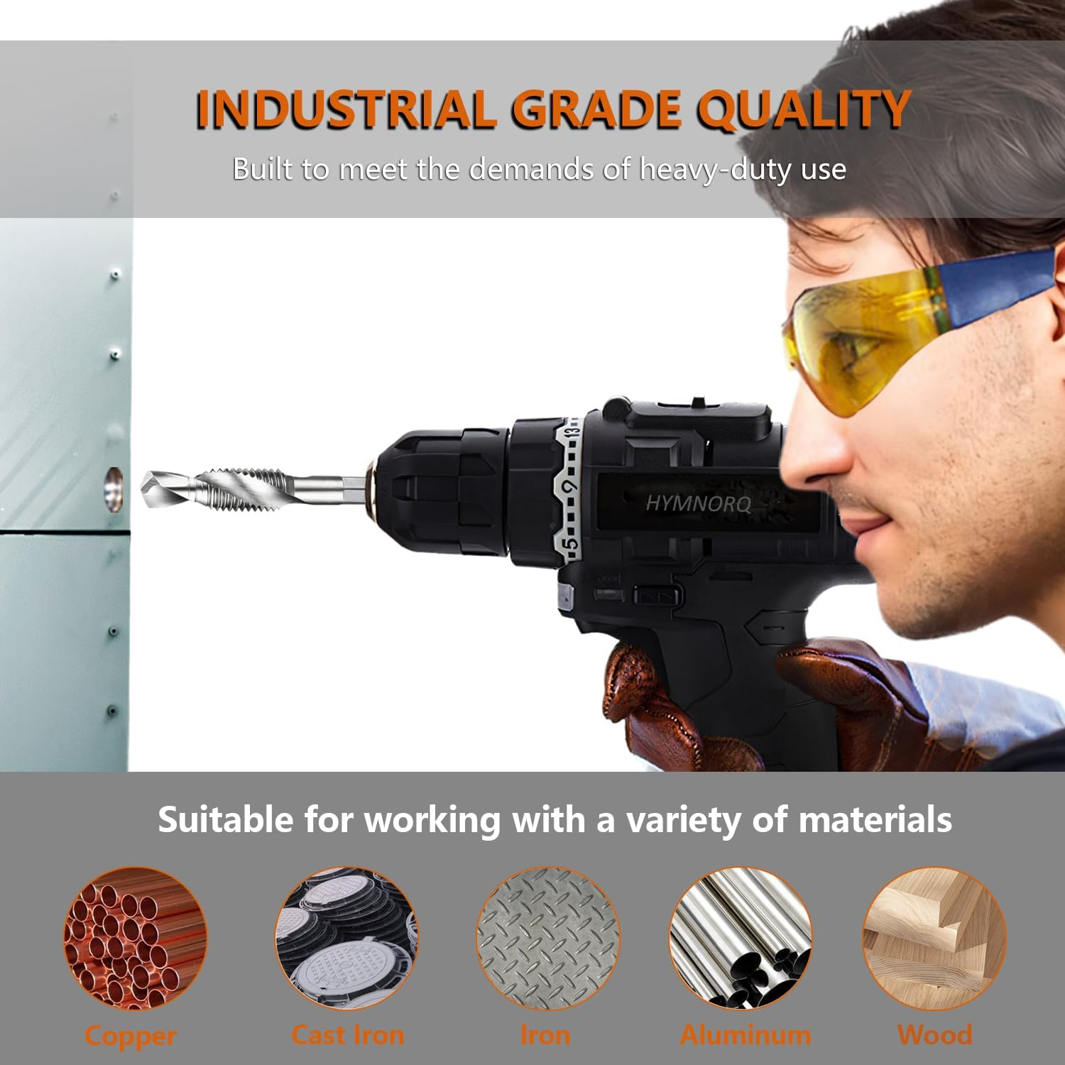 Hymnorq 6-Piece Metric Combination Drill and Tap Bit Set, HSS M3-M10, 1/4" Hex Shank 2-In-1 Drilling & Tapping Tools, Screw Threading Bit Kit for Wood, Plastic, Aluminum image number 1