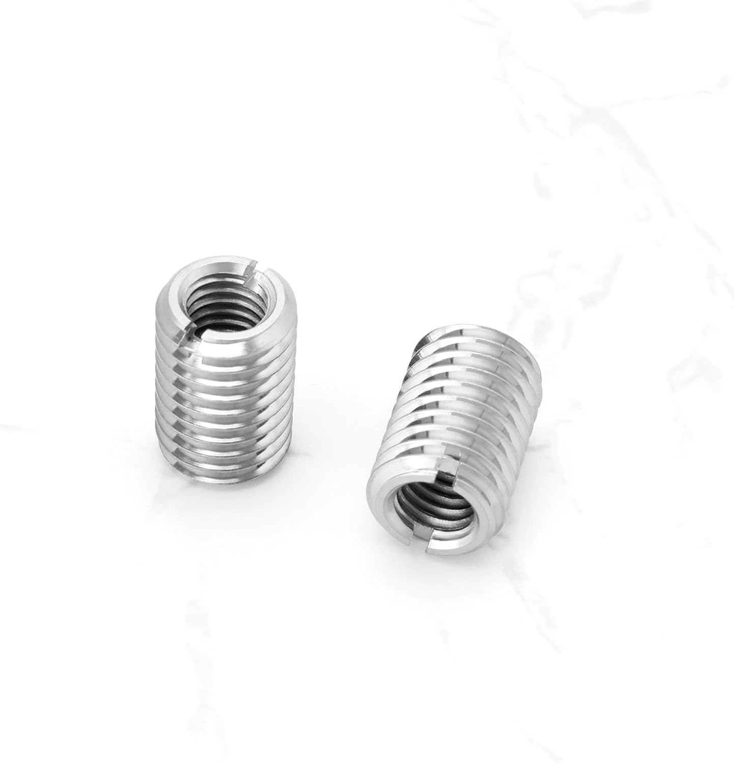 YINETTECH 20Pcs M12 to M8 Threaded Repair Insert Nut, Male Thread M12X1.75 and Female Thread M8 X 1.25 Length 18MM Conversion Reducer Nut Stainless Steel Slotting Thread Adapter