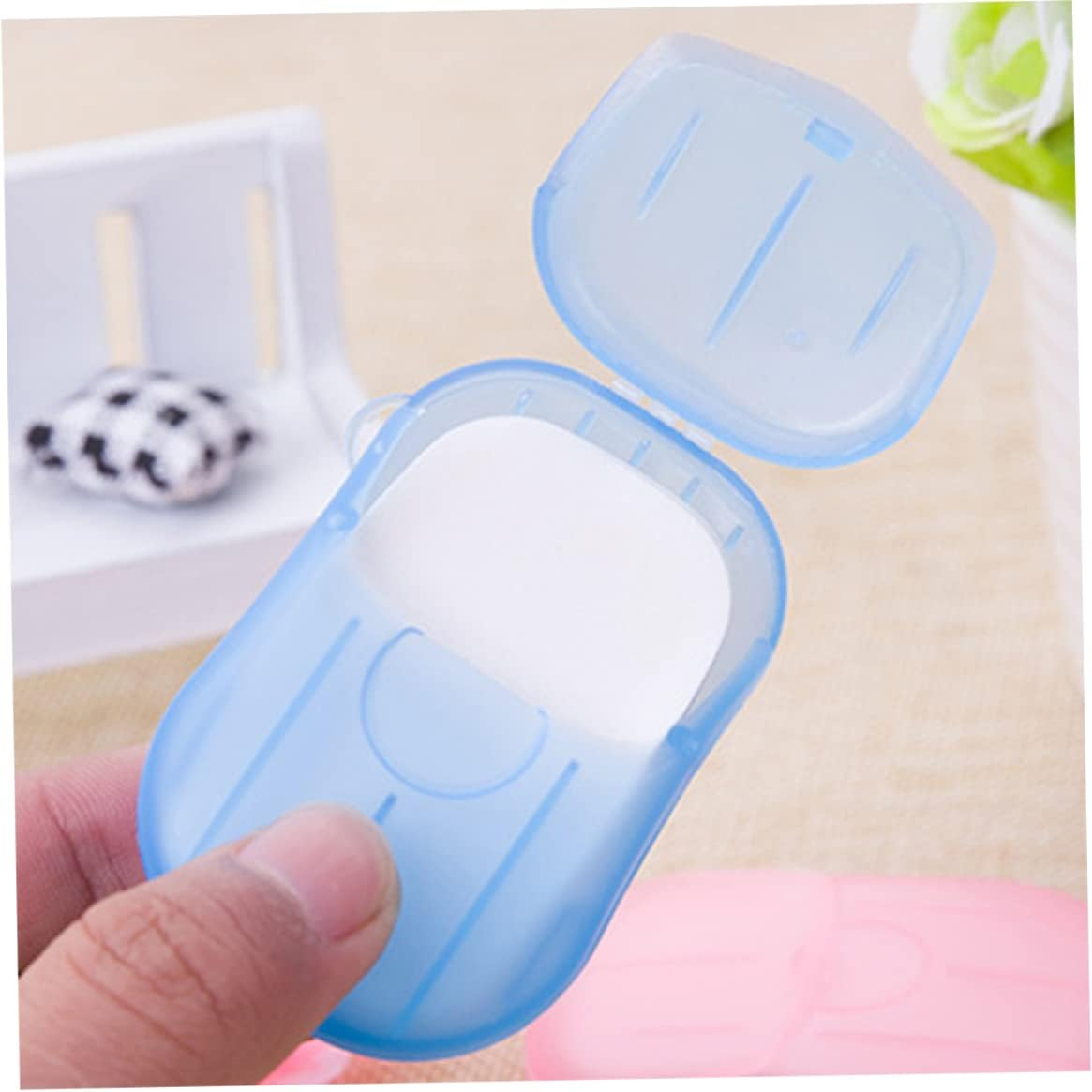 Disposable Soap Papers, 5Packs 100 Sheets Travel Bath Toiletry Paper, Mini Slice Hand Cleaning Scented Papers, Hand Washing Soap Papers for Travel Outdoor (Random Color) image number 1