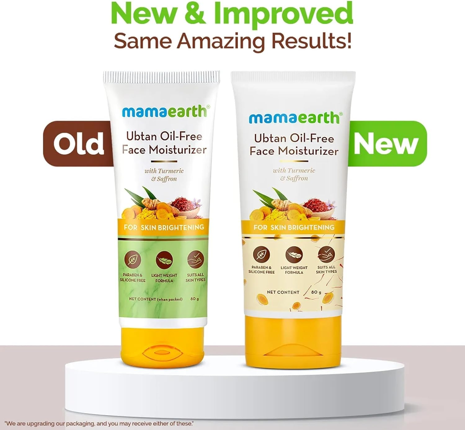 Mamaearth Ubtan Oil-Free Face Moisturizer with Turmeric & Saffron for Skin Brightening - 80 Ml image number 3