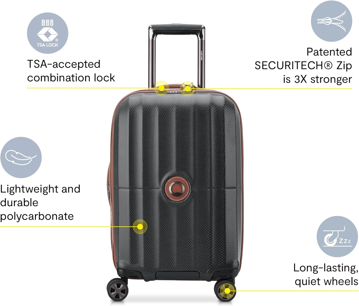 DELSEY Paris St. Tropez Hardside Expandable Luggage with Spinner Wheels, St. Tropez Hardside Expandable Luggage with Spinner Wheels image number 3