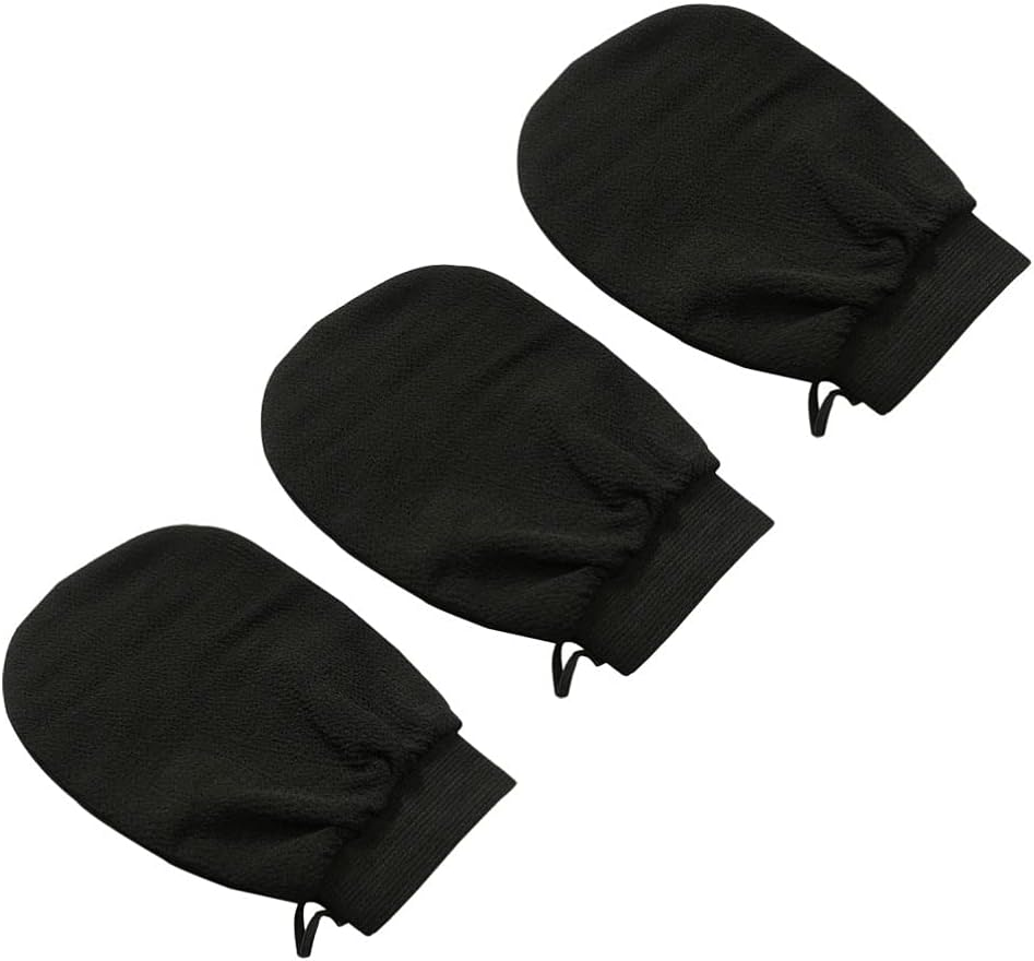 Beaupretty 3Pcs Exfoliating Shower Gloves, Body Scrubber Exfoliator Dead Skin Remover Mitt Bathing Rubbing Towels image number 6