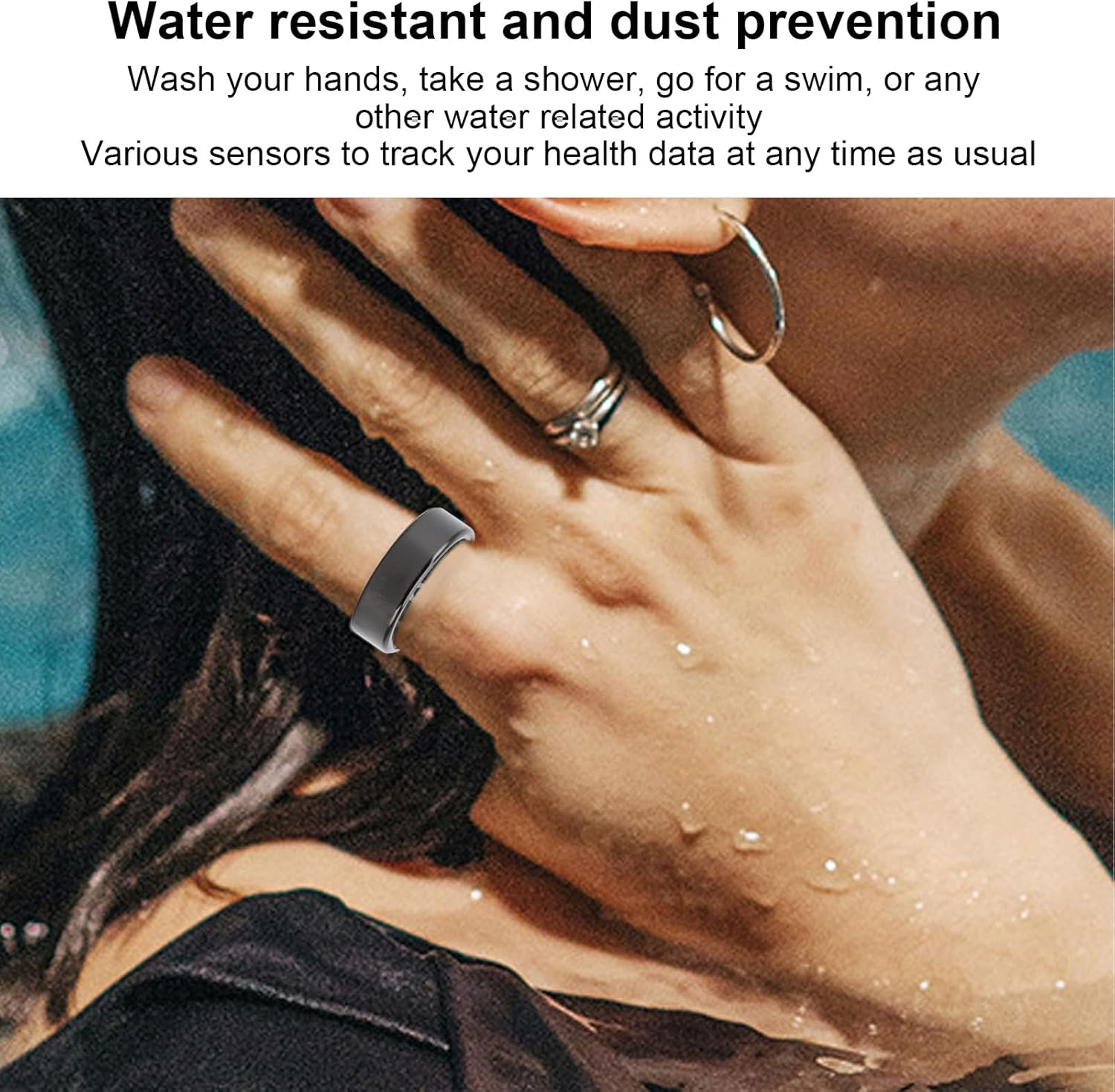 Smart Ring Health Tracker, Health Rings for Women and Men, Water Resistant Step Counter Multi Movement Modes, Fitness Tracker, Step Counter Multi Movement Modes (9)