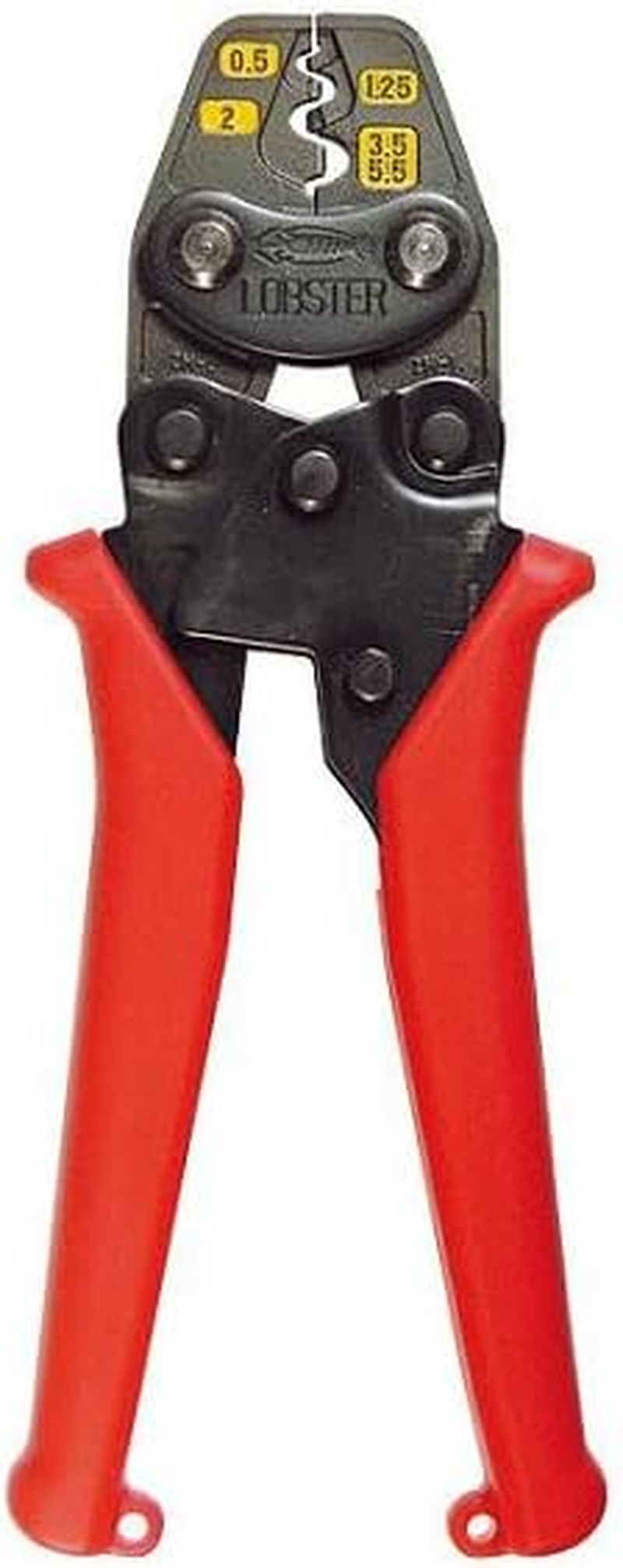 LOBSTER AK-2MA Professional Wire Terminals Connector Ratcheting Crimper/Sq : 0.5, 1.5, 2.5, 4, 6 / Crimping Tool Terminal Crimper Powerful Strength Easy Grip Cutter Professional Plier/Japan
