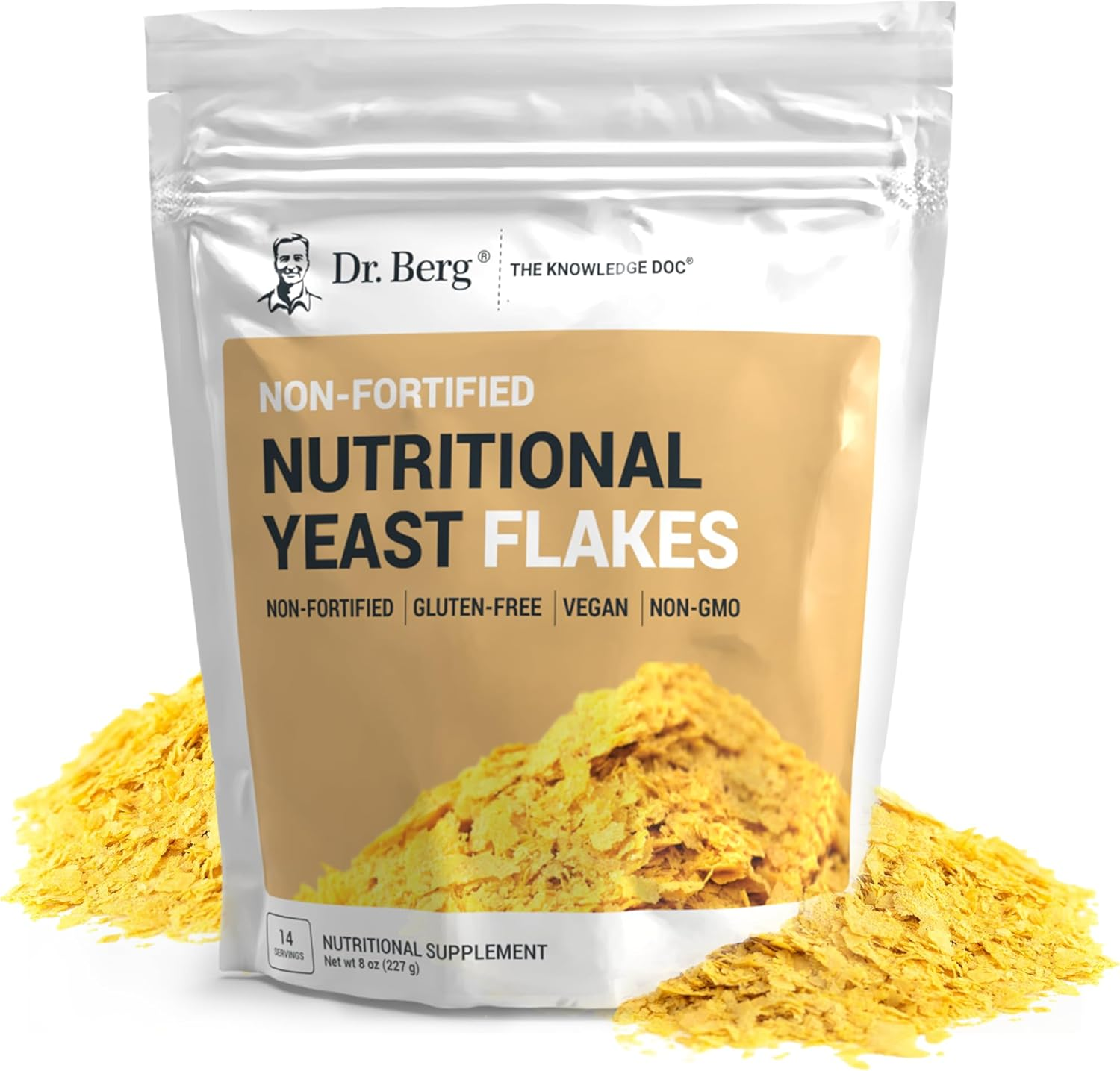 Dr. Berg'S Premium Nutritional Yeast Flakes| Gluten Free & Non-Gmo | Nutritional Yeast with B Vitamins | Keto & Vegan-Friendly Nutritional Yeast | 8Oz image number 2