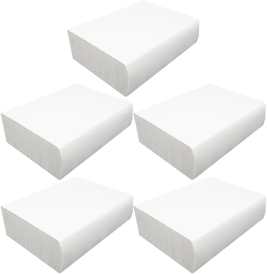 SOLUSTRE Thickened Hand Wipe Paper 5 Packs of 100 Sheets Commercial Paper Towels for Hotel Bathroom Kitchen Use Absorbent Hand Towels image number 3