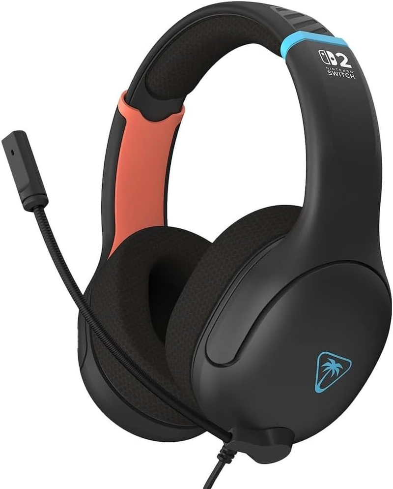 Turtle Beach Airlite Fit 2 Wired Gaming Headset &ndash; Officially Licensed for Nintendo Switch 2, Nintendo Switch, Durable, Lightweight, Charcoal Blue/Red