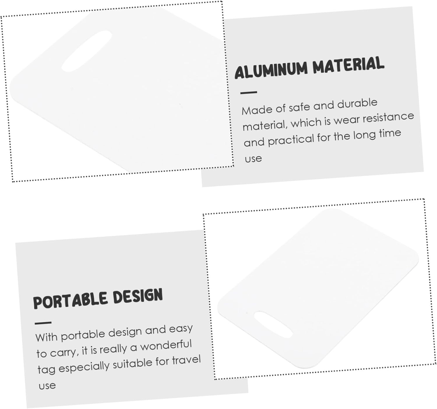 DIKACA 10Pcs Aluminum Sublimation Luggage Tags Double-Sided Blank Heat Transfer Name Tags for Suitcases Travel Identifier for Men Women image number 5