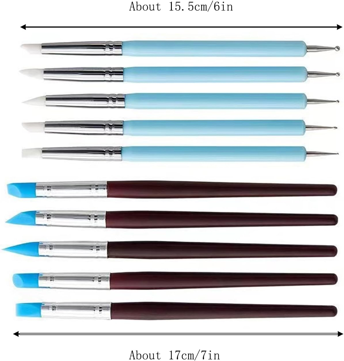 Silicone Clay Sculpting Tools 10 Piece Styling Dots for Rocks, Nails, Blending, Drawing Styling Dots Tools and Pottery Crafts DIY Crafts, Silicone Brushes, Sculpting Pottery (Silicone - 10 Pcs) image number 1