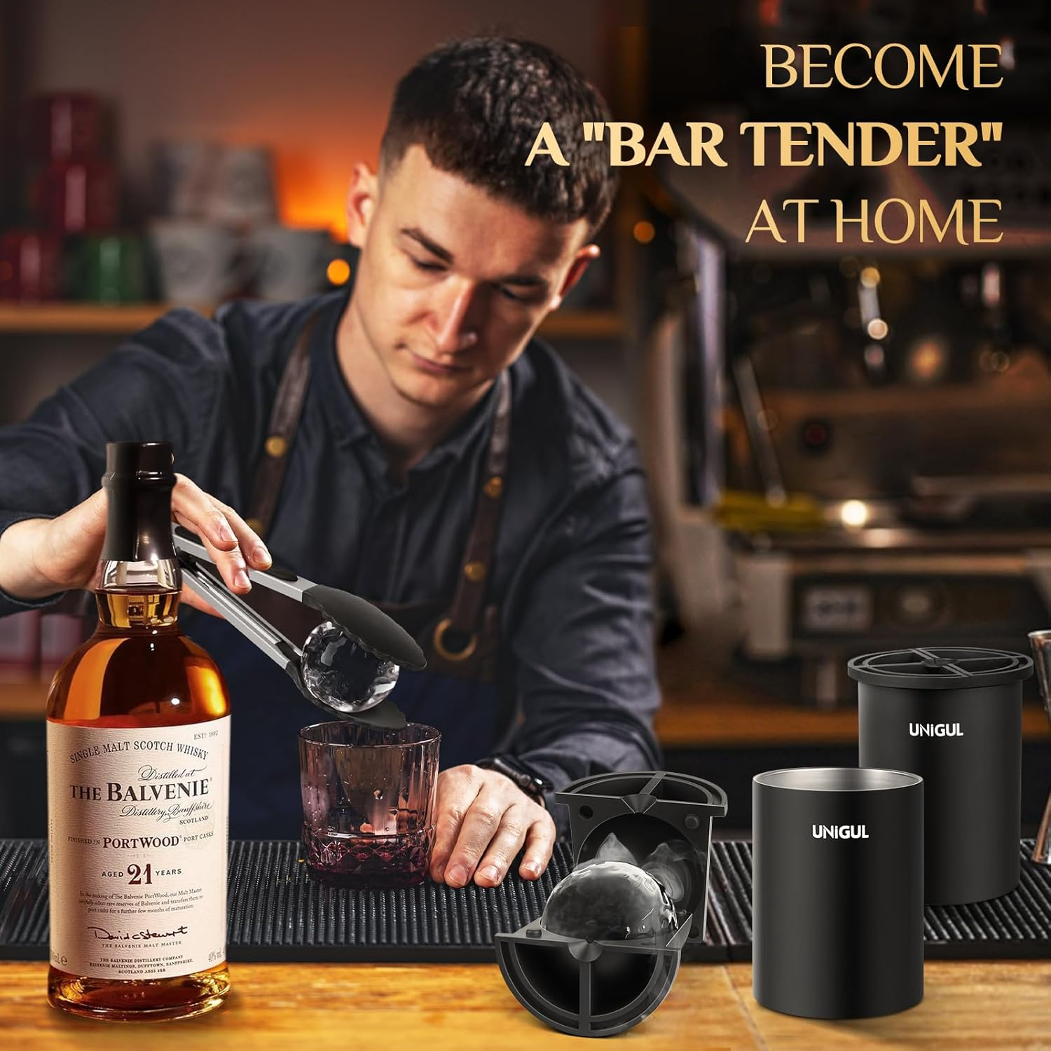 Clear Ice Cube Maker, 2.5" Stainless Steel Crystal Clear Ice Ball Maker, Non-Bpa Premium Silicone Ice Cube Molds for Whiskey & Cocktails, Easy-Release Sphere Ice Maker, Bourbon Gifts for Men image number 2