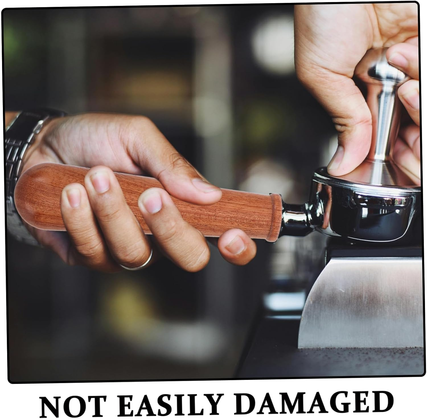 GLEAVI Portafilter Handle Wooden Bottomless Espresso Machine Handle Replacement M10 Wenge Wood Coffee Brewer Accessory for Professional and Home Espresso Use image number 4