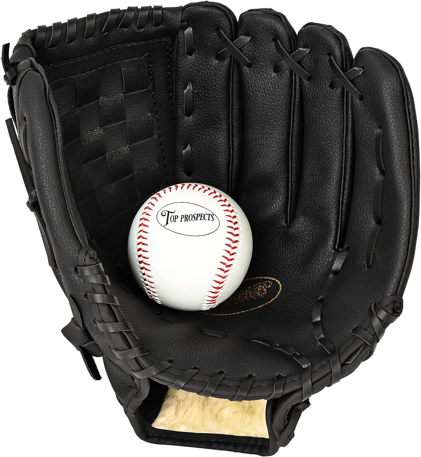 Top Prospects Premium Leather Baseball Glove with Free Baseball &ndash; Ideal for Youth & Softball &ndash; Durable Baseball Mitt for All Positions