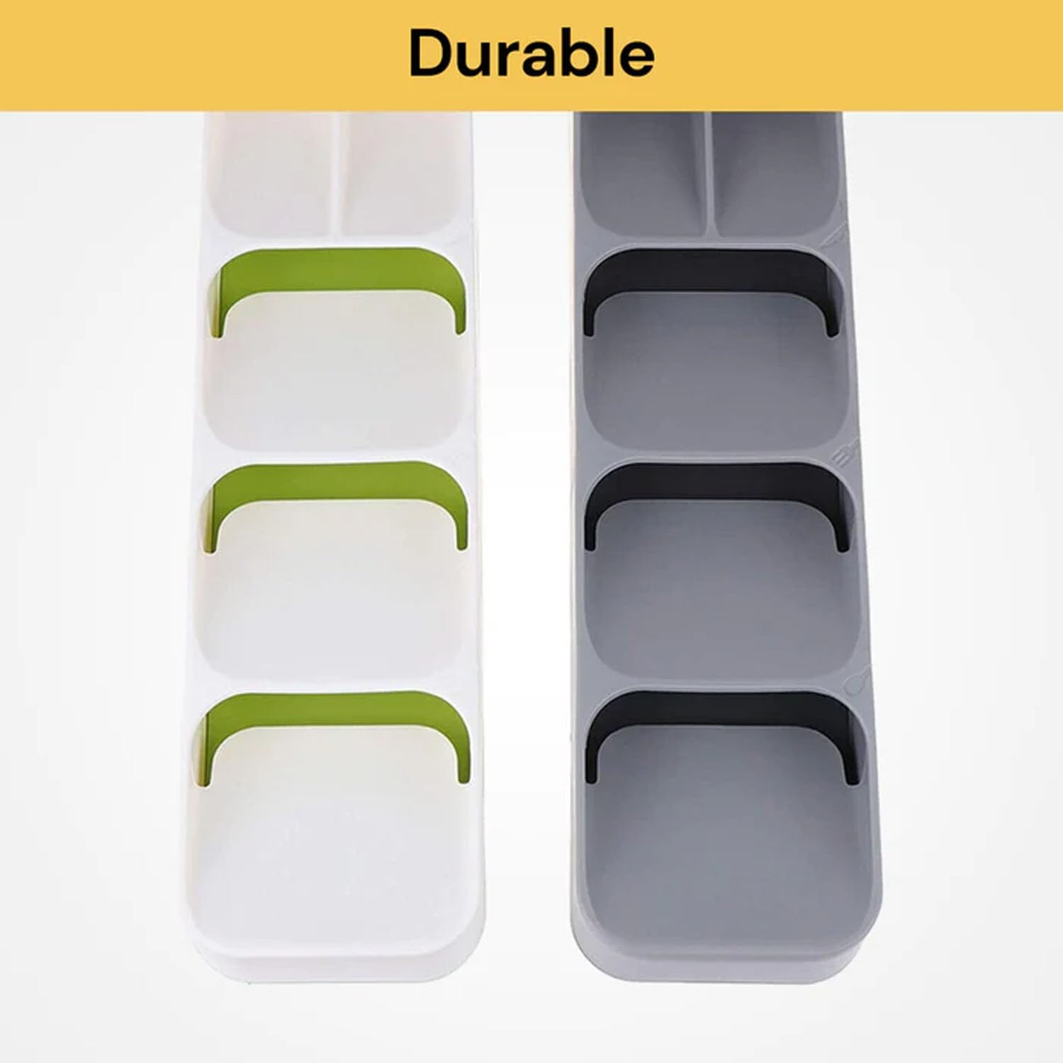 EZONEDEAL Kitchen Drawer Organizer, Knives Block & Cutlery Organizer Set, Cutlery Organizer in Drawer, Drawer Store Tray for Cutlery Knives Fork Spoon, Organizer Partition Storage Box (GREY)