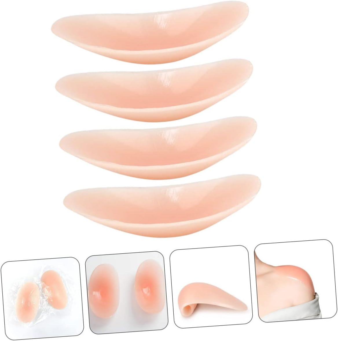 KOMBIUDA 4Pcs Invisible Silicone Shoulder Pads for Women Slip Shoulder Enhancer Pads Comfortable and Breathable Cushion for Clothing Support image number 5