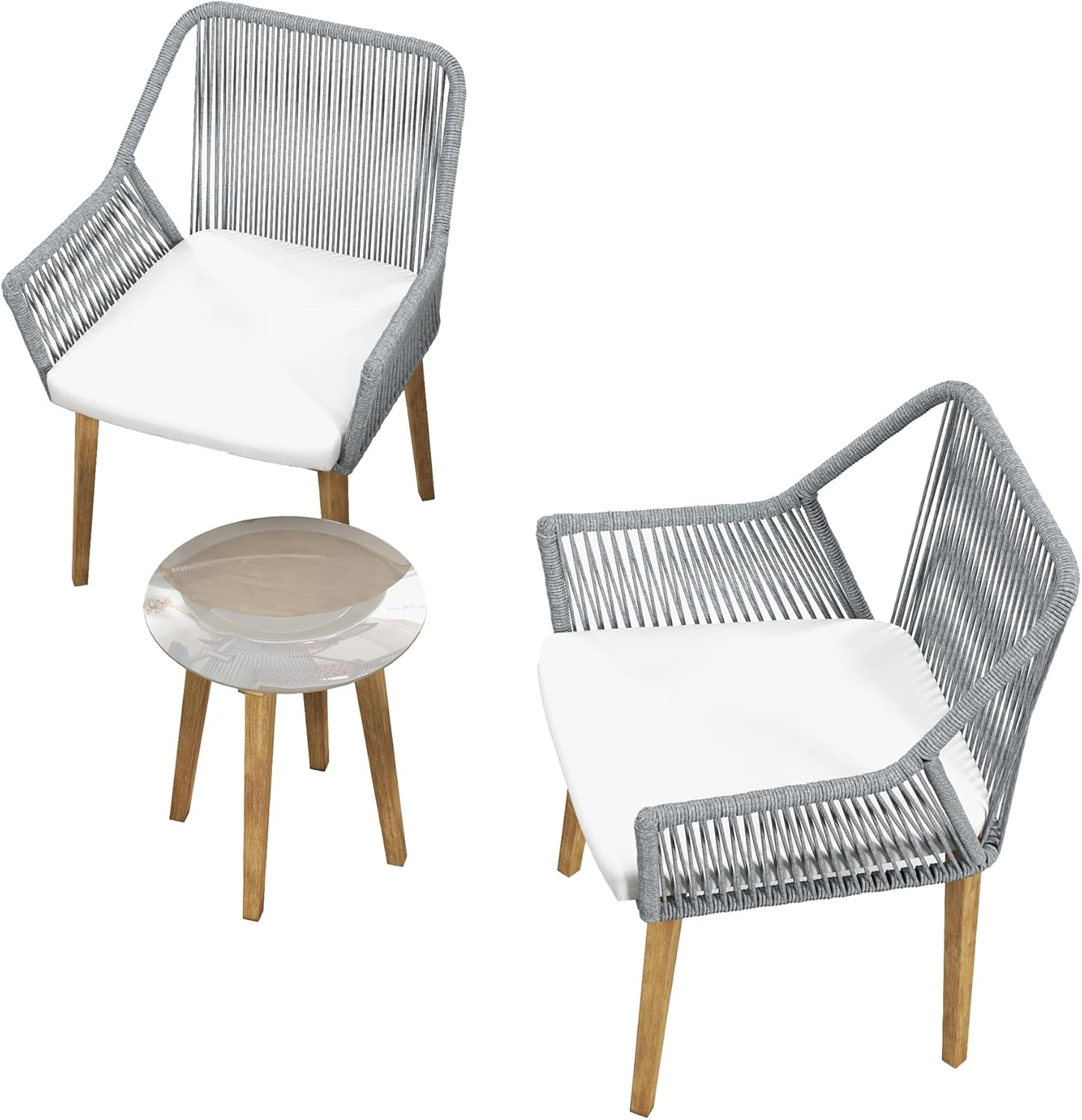 Stylish Weather Resistant Outdoor Bistro Set, Dark Grey (3 Piece) image number 1