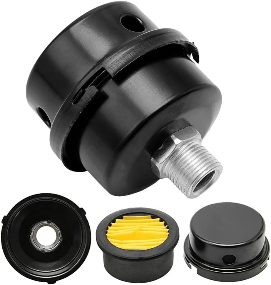 2X 12Mm Air Compressor Spare Parts Metal Air Compressor Intake Filter Squelch Muffler image number 3