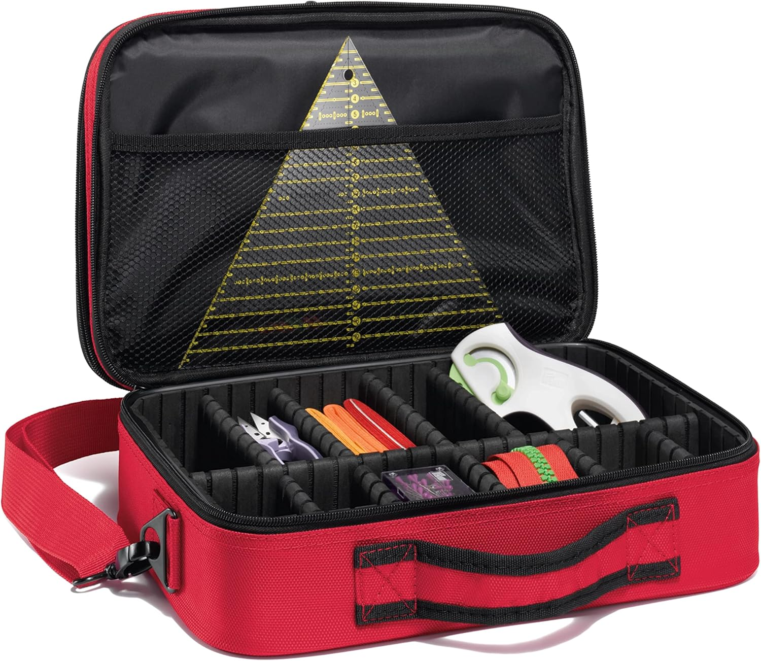 Prym 612836 N&auml;hkoffer Deluxe S Sewing Box, 34 X 24 X 11,5 Cm, Red