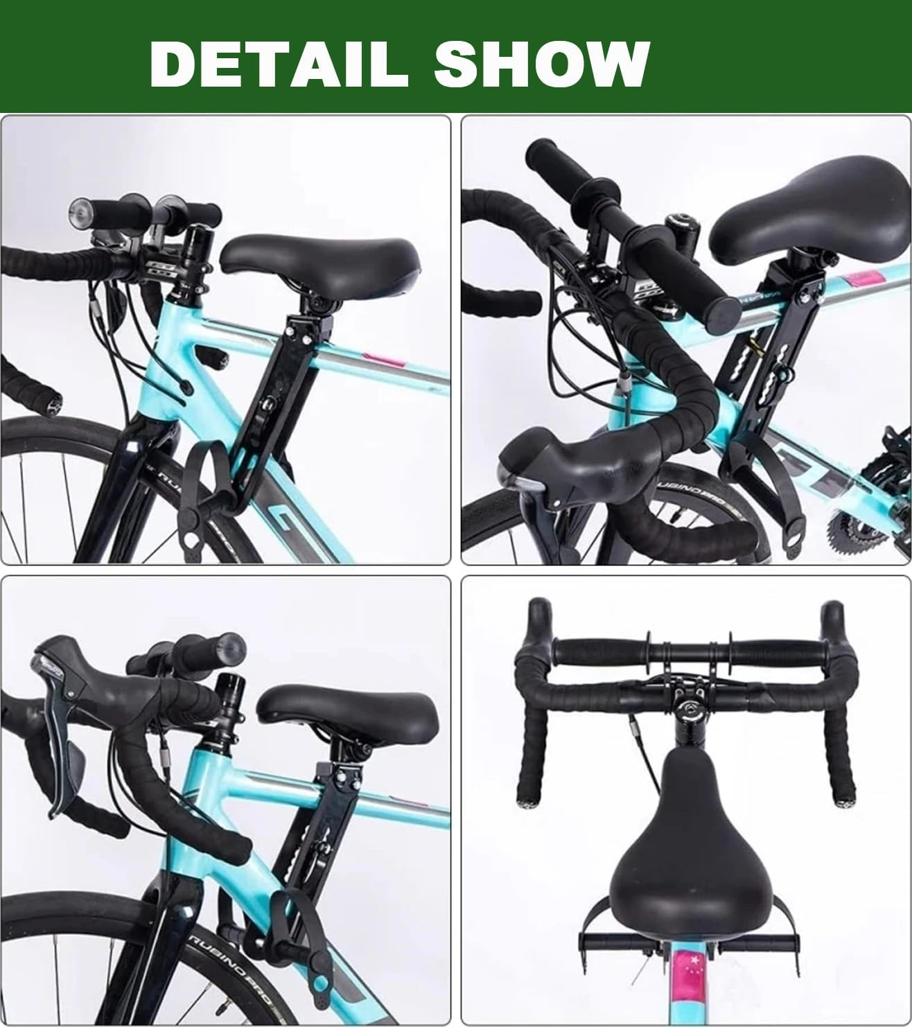 Child Bike Seat with Handlebar Attachment, Front Mount Kids MTB Bike Seat with Foot Pedals for Age 2 - 5 Children, Compatible with All Adult Mountain Bikes image number 2