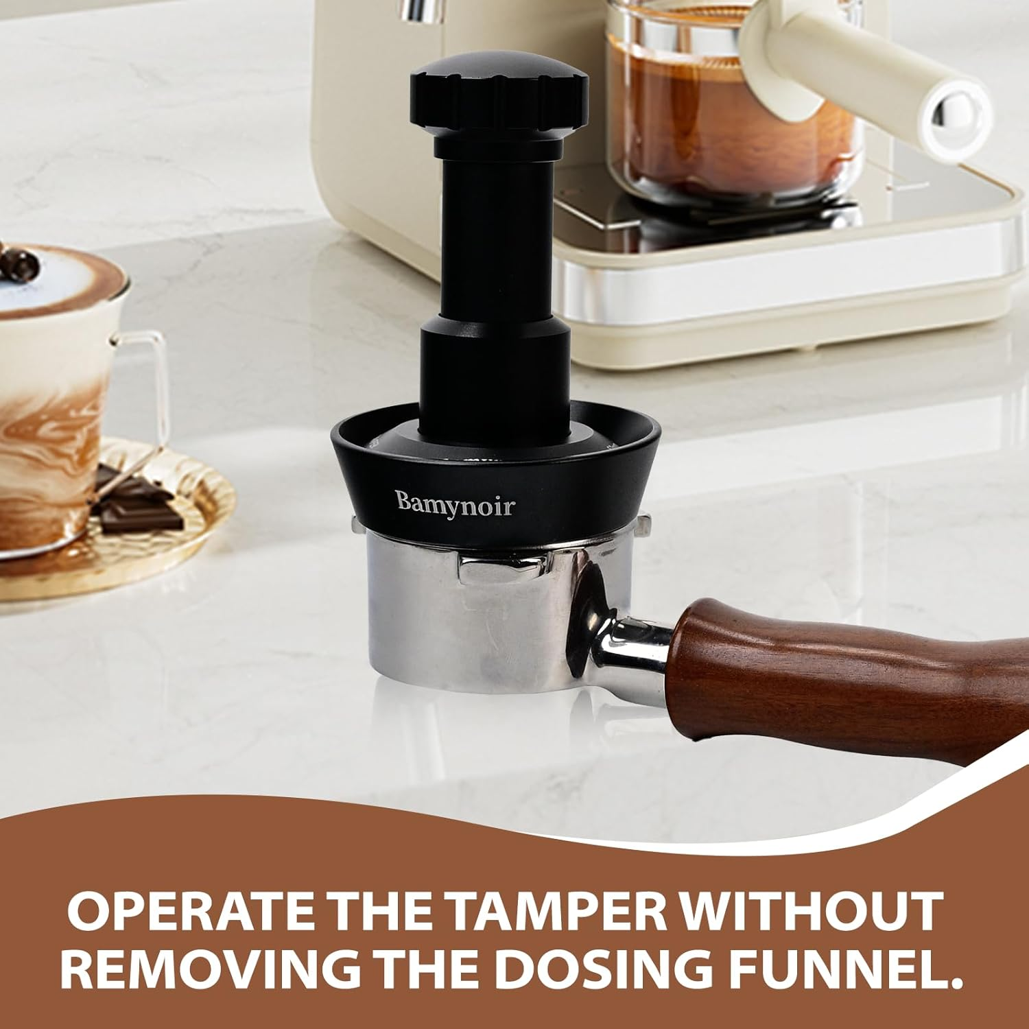 Bamynoir 58Mm Magnetic Dosing Funnel Compatible with 58Mm Protafilter,Espresso Coffee Dosing Ring - 20Mm Anodized with 8 Neodymium(Black) image number 2