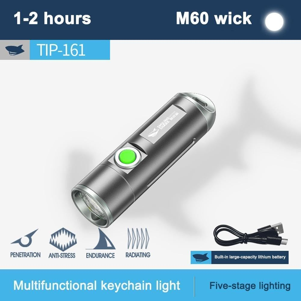Rechargeable Handheld Torch Keychain Flashlight USB-C Rechargeable Compact Everyday Flashlight Hik Pocket for Camping, Carry image number 6