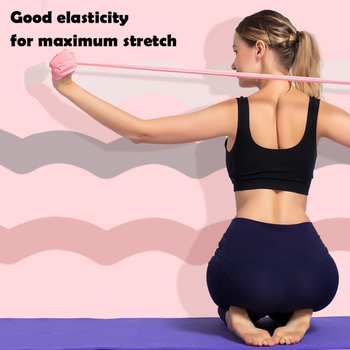 Resistance Exercise Bands, 2Pcs Exercise Elastic Straps for Yoga Pilates, Workout Strength Training Bands image number 3