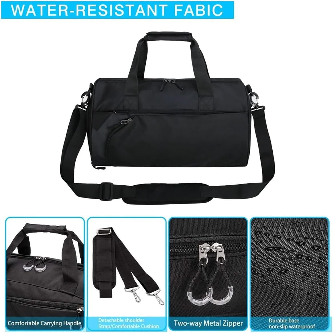 AIMALL Men'S Sports Duffel Bag 16.9In Travel Gym Bag with Wet Dry Separation, Shoe Compartment, Adjustable Shoulder Strap, Multi-Pocket Nylon Fitness Bag image number 4