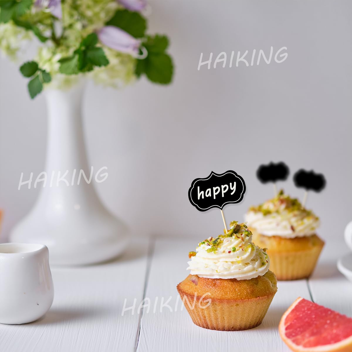 HAIKING Mini Food Flags, 50 PCS Black Buffet Food Labels for Appetizer, Salad, Parties Table and Dinner Decoration (8.9 X 14 Cm/3.5 X 5.51 In) image number 3