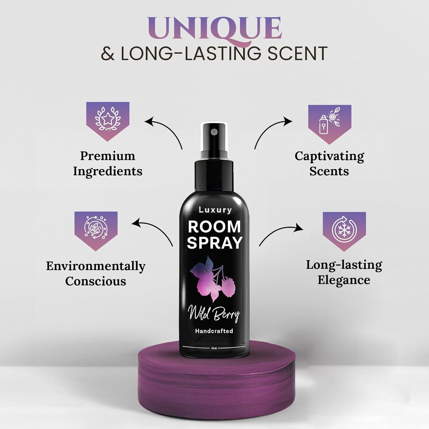 605Products - Wild Berry Air Freshener - Room Spray for Home, Bathroom, and Bedroom - Long Lasting Odor Eliminator with Essential Oils and Natural Ingredients - Home Fragrance Essential - 2 Pack image number 4