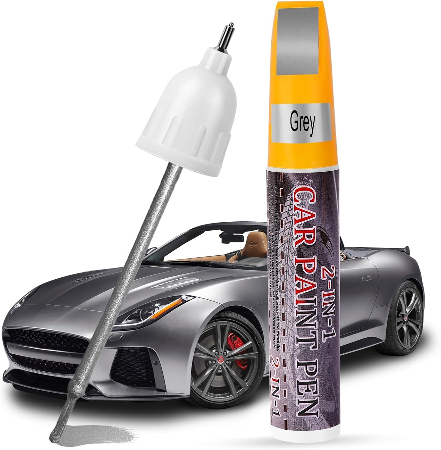 Touch up Paint for Cars, Color Accurate Car Paint Scratch Repair, Lasting Automotive Scratch Remover Pen, 2-In-1 Professional Auto Scratch Repair for Deep and Shallow Scratches, Quick and Easy (Grey) image number 1