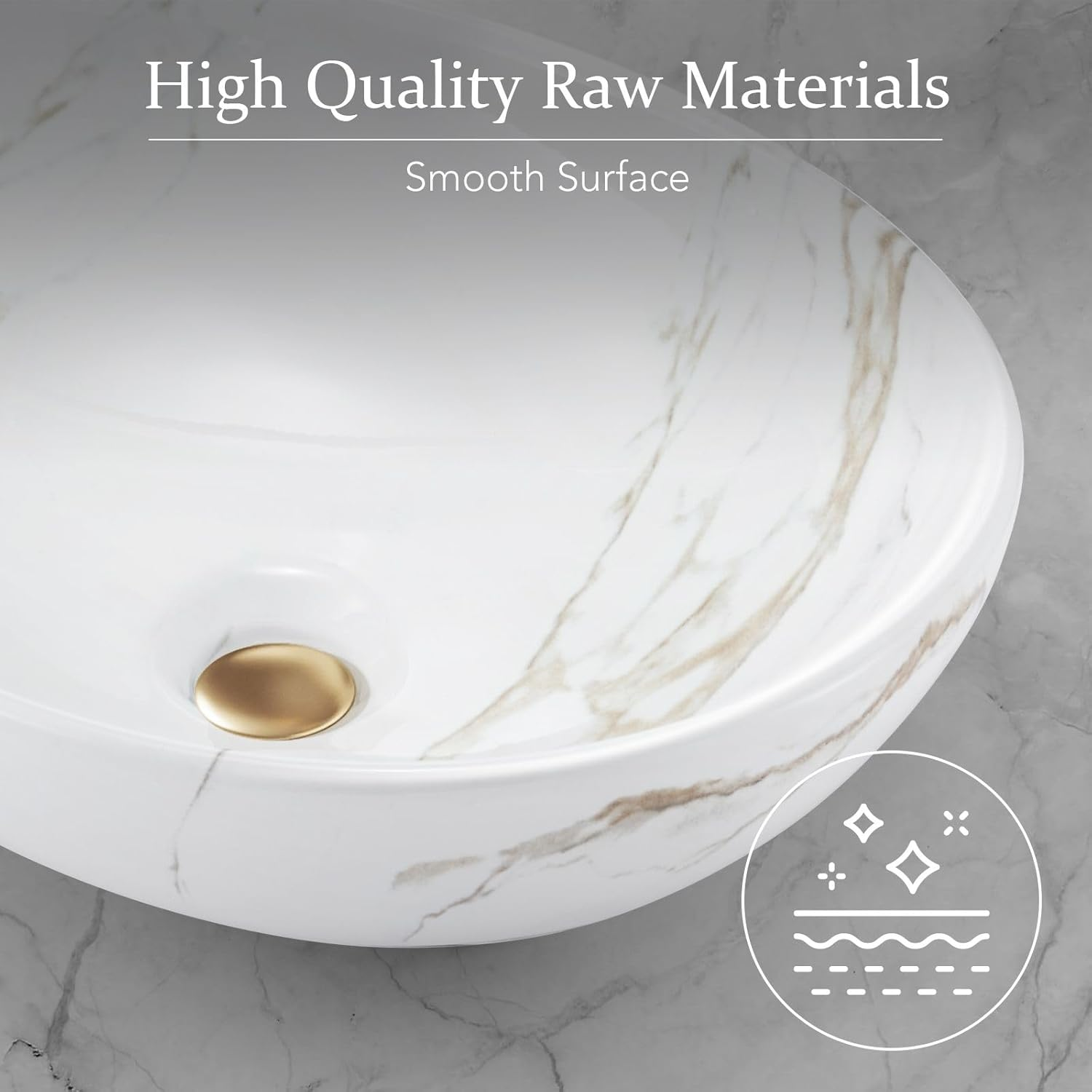 Luxsuite Oval Bathroom Sink Vanity Washing Basin Vessel Ceramic above Counter Hand Wash Bowl Toilet Countertop White image number 1