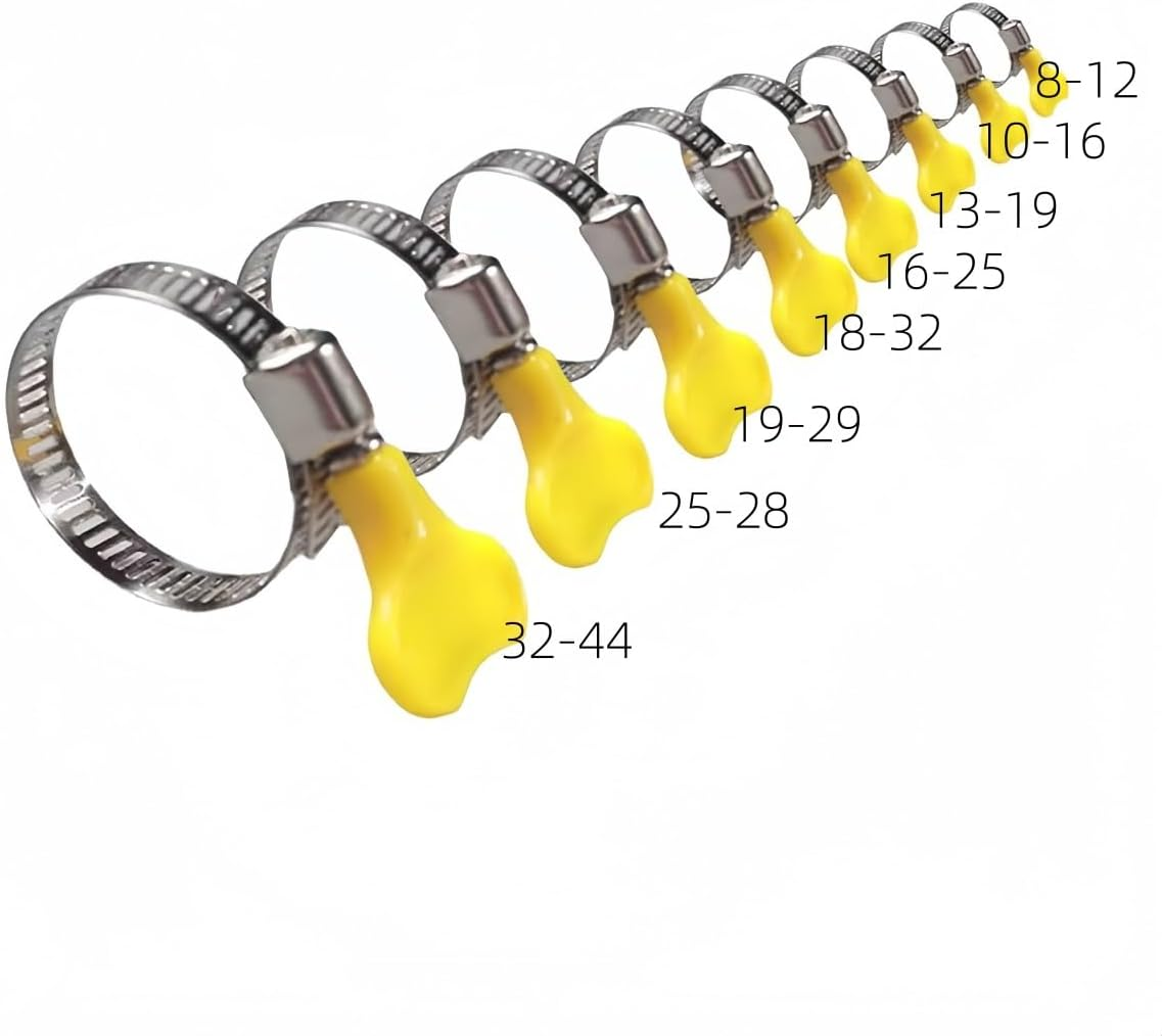 Adjustable Hose Clips Stainless Steel Hose Clamps Clip,Stainless Steel Worm Gear Hose Clamps(8 Pcs) image number 3