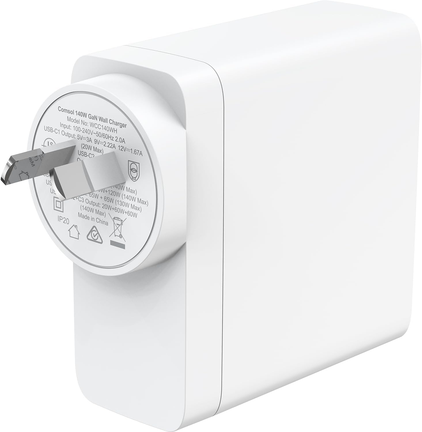 Comsol 140W 3 Port USB-C Gan Laptop Wall Charger image number 2